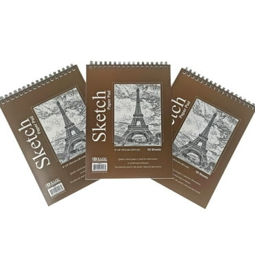 3 Pk Sketch Book Paper Pad 50 Sheet 6"x8" Drawing Sketchbook Art Supply Notebook