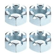 thumbnail image 1 of Tuerca hexagonal ranurada 1"-14, tuercas hexagonales de acero al carbono grado 6.8, plateadas, paquete de 4, 1 of 5