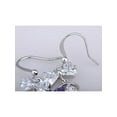 thumbnail image 5 of Silver Tone Dangling Piercing Circle Bowtie Zircon Crystal Element Earrings, 5 of 5