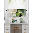 thumbnail image 5 of Valances for Windows Sage Green Abstract Rod Pocket Cafe Window Treatments Valance Curtains for Kitchen Bathroom Laundry Basement Windows 54"x18", 5 of 9