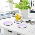 thumbnail image 7 of Rainbow Flower Drinks Coasters, Non-Scratch Cork Base Round Cups Mats for for Wooden Coffee Table, Cool Housewarming Gift for Home Decor, 7 of 7