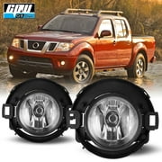 Halogen Clear Lens Fog Lights Pair Set For 2010-2017 Nissan Frontier, Wiring Kit and Switch Included