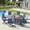 Black-Blue, variant on Vicllax 7-Pcs Round Outdoor Patio Dining Set Table and Chair Modern Style Metal for Deck Garden