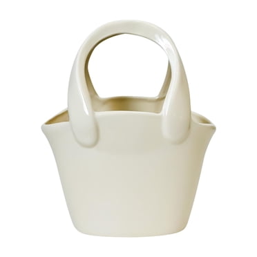 Rongfmy Ceramic Vase Elegant Wide Mouth Unique Flower Vase Purse Vase for Flowers Floral Black