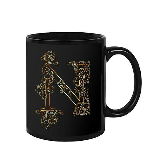 Letter N Vintage Design Mug Unisex's -Image by Shutterstock