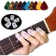thumbnail image 1 of Protector de punta de dedo de guitarra - 10 piezas Protectores de dedo de guitarra de silicona Tapas protectoras de punta de dedo de guitarra para costillas de ukelele de guitarra, costura y bordado (transparente) JM, 1 of 4