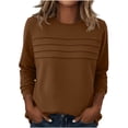 thumbnail image 2 of NominalSnugWomen Tops Long Sleeve Blouses Dressy Casual Crewneck Pleated Tunic Shirts 2026 Loose Fashion Clothes, 2 of 8