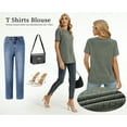 thumbnail image 6 of SWQZVT Summer Womens Tops Button Crewneck Short Sleeve Tshirts Casual Loose Textured Blouses Solid Basic Shirts L, 6 of 9