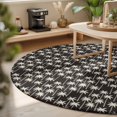 thumbnail image 3 of Round Rugs 4Ft, Palm Trees Round Area Rug Washable Indoor Throw Carpet, Summer Tropical Plants Pattern Rustic Black Soft Non Slip Circle Rug for Kitchen Nursery Room Home Decor Aesthetic, 3 of 8
