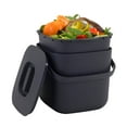 thumbnail image 1 of mingol Kitchen Compost Bin with Lid, Plastic Composter for Organic Waste, 1.32 Gallon, Charcoal Grey, 1 of 9