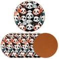thumbnail image 2 of Panda 6Pcs Round Car Coasters, Microfiber Leather Drink Cup Holders, 11x11 cm/4.3x4.3 in, Auto Car Interior Accessories for Women and Men, 2 of 6