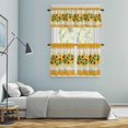 thumbnail image 5 of Sunflower Yellow Kitchen Curtains Sets for Windows 24 Inch Length, Retro Southwest Country Plant Leaf Floral Rod Pocket Window Treatments Tier Curtains and Valances Set for Bedroom/Bathroom, 5 of 8