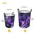 thumbnail image 2 of Lsque Purple Pattern White Tiger pattern Laundry Hamper Basket, Tall Woven Rope Hamper Basket for Clothes, Lightweight Storage Basket, Collapsible Waterproof-Small, 2 of 8