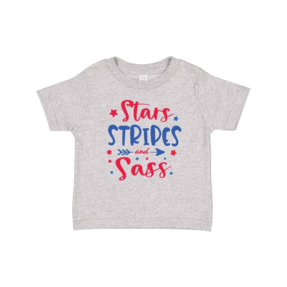 Inktastic 4th of July Stars Stripes and Sass Blue and Red Stars Girls Baby T-Shirt