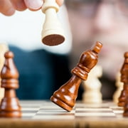 ODOMY Upgraded Chess Folding Wooden Chess Set with Storage Slots