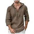 thumbnail image 1 of Mens Shirts Button Down Male Stand Long Sleeve Soild Color Inner Green Fall Tops for Men Trendy size M, 1 of 5