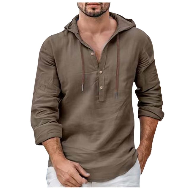 Mens Shirts Button Down Male Stand Long Sleeve Soild Color Inner Green Fall Tops for Men Trendy size M