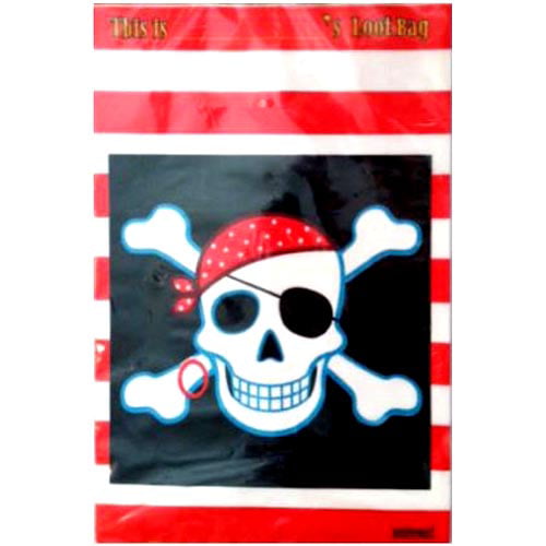 CLEARANCE Pirate Party Skull & Crossbones Loot Bags x 8 