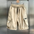 thumbnail image 4 of Vibrex Men's Shorts, Men's Cargo Shorts Multi-Pockets Relaxed Summer Beach Shorts Pants,Men's Shorts with Zipper Pockets Khaki_4XL, 4 of 6