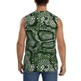 thumbnail image 4 of Gaeub Green Snakeskin Men's Sleeveless Muscle Shirts Workout Tank Tops, Odor Protection and Comfortable - XX-Large, 4 of 8