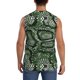 thumbnail image 4 of Fotbe Green Snakeskin Men's Camiseta sin Mangas Estampada para Hombres, Playera Casual para Gimnasio, Entrenamiento, Playa-3X-Large, 4 of 7