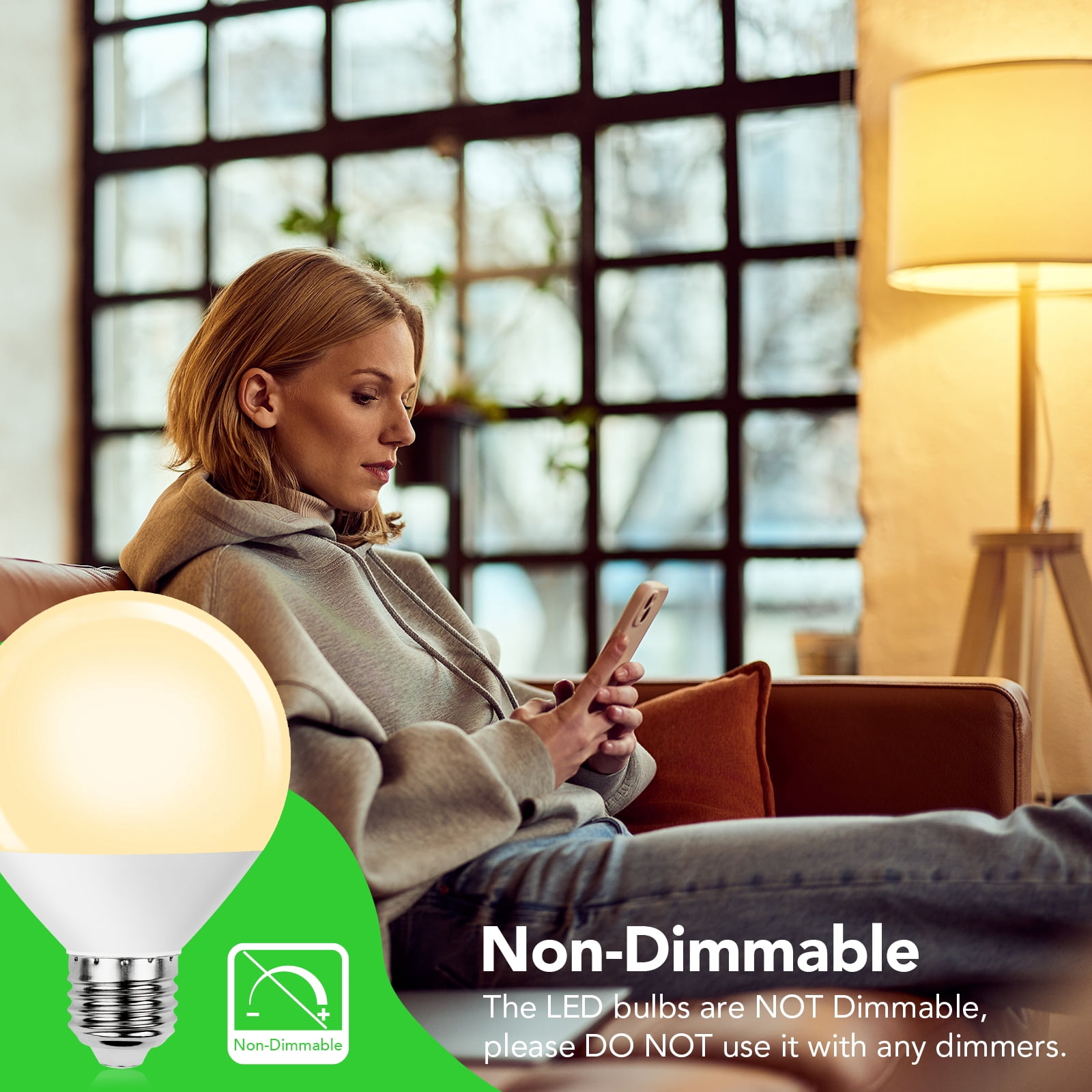BUBO Vanity Light Bulbs, 60 Watt Equivalent, Bathroom Light Bulbs Soft White 2700K, G25 Round Bulbs, 800 Lumens, E26 Medium Base, 7W, Non-Dimmable, 12 Pack