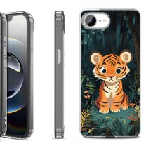 Shockproof Protective Phone Case for iPhone 16e, by OneToughShield - Curious Tiger Cub