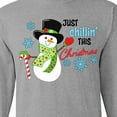 thumbnail image 4 of Inktastic Just Chillin' This Christmas Fun Snowman in Top Hat Long Sleeve T-Shirt, 4 of 5