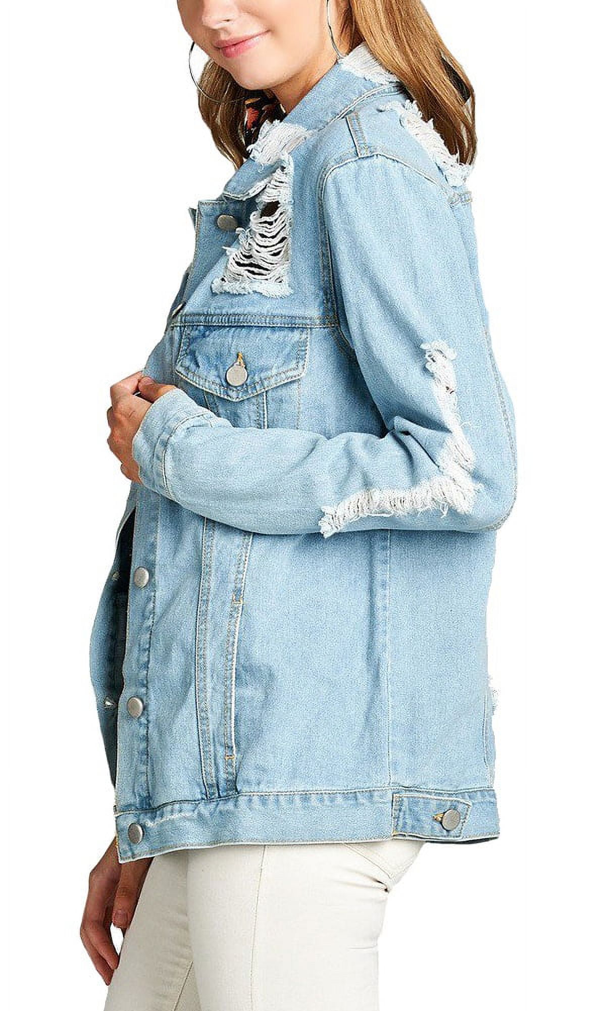 Extreme distressed denim jacket discount