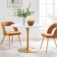 thumbnail image 2 of 40 Inch Dining Table, White Gold, Wood, Metal, Mid Century Kitchen Cafe Bistro Hospitality Restaurant, Modern Contemporary HB34695, 2 of 7