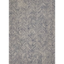 2'x4' Blue Hand Tufted Herringbone Indoor Accent Rug
