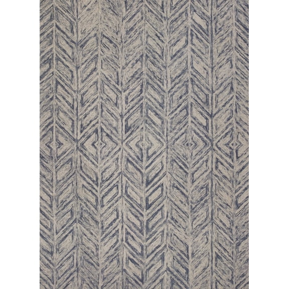 2'x4' Blue Hand Tufted Herringbone Indoor Accent Rug