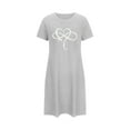 thumbnail image 2 of biudgviw Valentines Day Women's Nightgown Short Sleeve Nightdress Casual Heart Print Oversized Sleepshirts Soft Crewneck Sleepwear S-5XL, 2 of 2