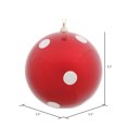 thumbnail image 2 of Vickerman 5.5" Red Candy Finish Ball Christmas Ornament with White Polka Dots, 2 of 2