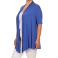 thumbnail image 2 of MOA Collection Women's Casual Open Front Short Sleeve Cardigan Made in USA, 2 of 4