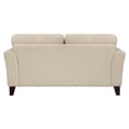 thumbnail image 2 of Lisa 71 Inch Loveseat- Cream Top Grain and Split Leather Brown Solid Wood, 2 of 6