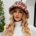 thumbnail image 2 of Yuanlong Womens Bucket Hat Fuzzy Leopard Print Plush Warm Winter Hat Wide Brim Windproof Retro Stylish Streetwear Headwear, 2 of 5