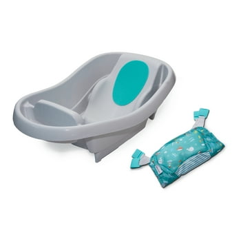 Summer Infant Comfy Clean Deluxe Newborn to Toddler Baby Bathtub (Gray)