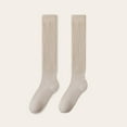 thumbnail image 5 of Yuanlong Womens Stockings Solid Ruched Slouchy Knit Stretchk Mid-Calf Socks Comfort Casual Daily Home Lady Slouch Socks, 5 of 6