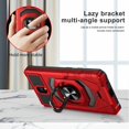 thumbnail image 7 of Compatible for Nokia C100 Case with Tempered Glass Screen Protector [Military Grade] Ring Car Magnetic Mount Kickstand Shockproof Phone Cover - Red, 7 of 7