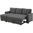 thumbnail image 1 of Infini Reversible Fabric Sleeper Storage Sectional in Dark Gray, 1 of 3