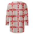 thumbnail image 5 of FcBaudy Hauts pour Femmes, Chemisiers et Chemises à Manches Longues à Col Rond, Chemises pour Femmes T-shirt Ample Imprimé de Mode pour Femmes Blouse à Manches 3/4 Col Rond Blouse Décontractée pour Femmes, 5 of 5