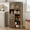 Brown, variant on NEILA Tall Bathroom Cabinet, Freestanding Storage Cabinet with Glass Door and Adjustable Shelves, 54 Inch Modern Cabinet for Kitchen, Pantry, Living Room, White