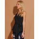 thumbnail image 4 of INSPIRE CHIC INSPIRE CHIC Tops De Verano Para Mujer, Sin Mangas, Con Escote En V, Con Lazo, En La Cintura Negro S, 4 of 6
