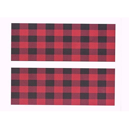 Red Plaid Birthday Cake Side Designer Strips Edible icing (Best Icing For Decorating Birthday Cake)