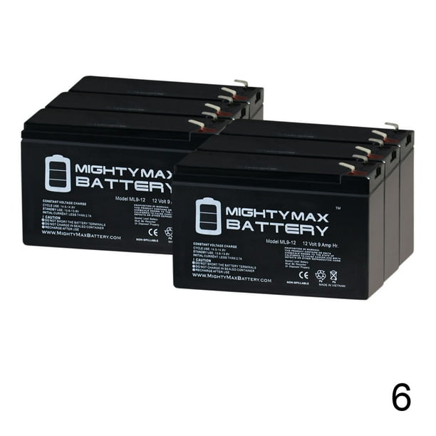 12V 9Ah Battery Replacement for Tennis Tutor Jr Ball Machine 6 Pack