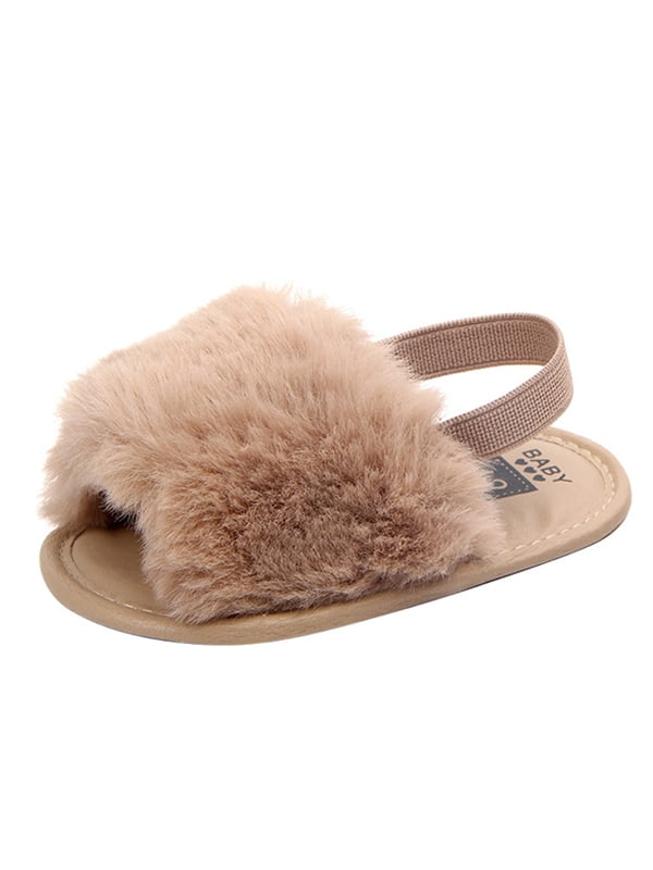 baby girl fur sandals
