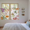 thumbnail image 4 of Spring Floral Tier Curtains, Summer Botanical Birds Colorful Vintage Light Filtering Kitchen Curtains, 2Pcs Rod Pocket Half Window Treatments Panels for Sink Cafe Cabinet Basement 27.5x45 Inches, 4 of 9