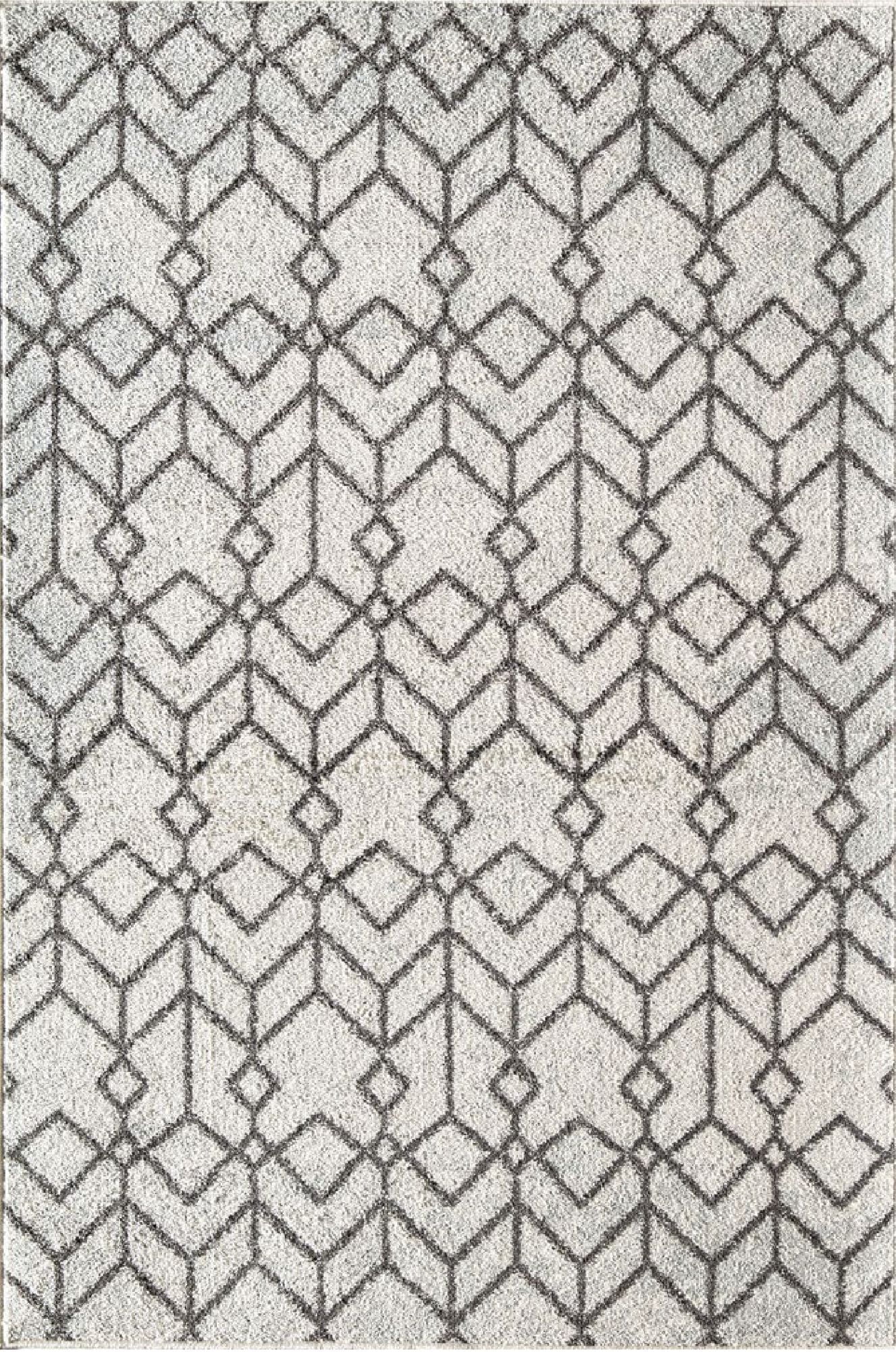 Mason Brooks Ryder KN30B Candle White Moroccan Tribal White Area Rug, 2'6" x 4'