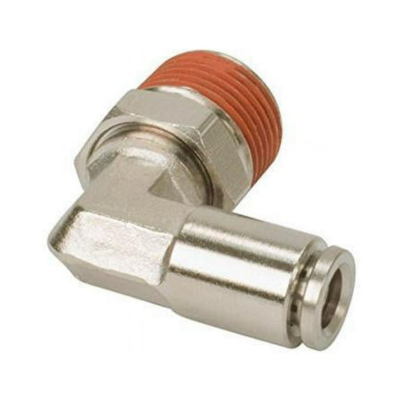 Viair 13848 0.37 in. NPT M to 0.37 in. Airline 90 deg Swivel Elbow Fitting - DOT Approved - 4 Piece